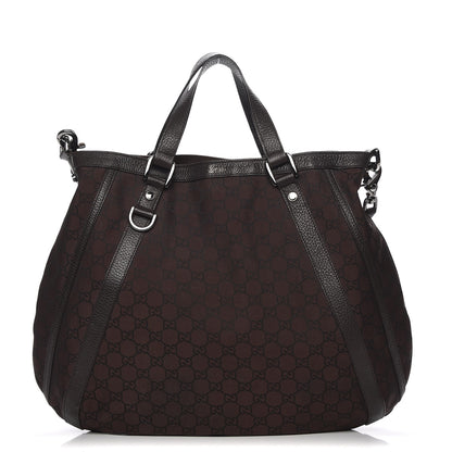 Gucci Monogram Medium Abbey Convertible Tote Dark Brown 1 of 10