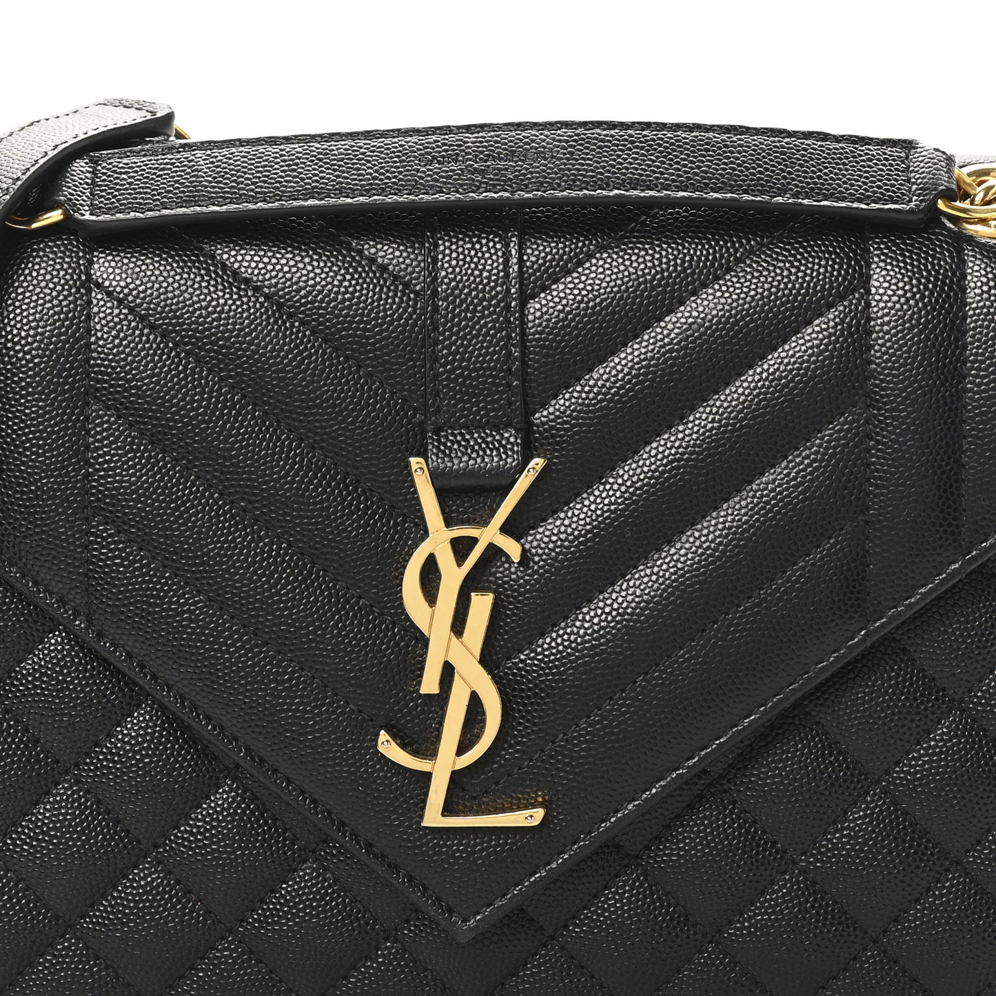 Grain De Poudre Textured Mixed Matelasse Triquilt Medium Monogram Satchel Black