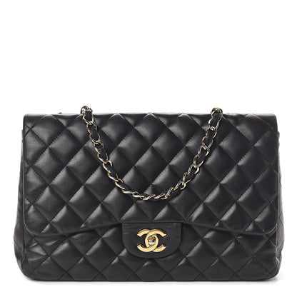 Chanel Lambskin Quilted Jumbo Single Flap Black 1 of 8