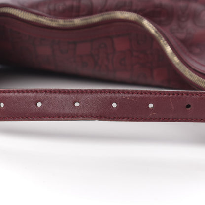 Gucci Calfskin Horsebit Embossed Glam Hobo Burgundy 8 of 11