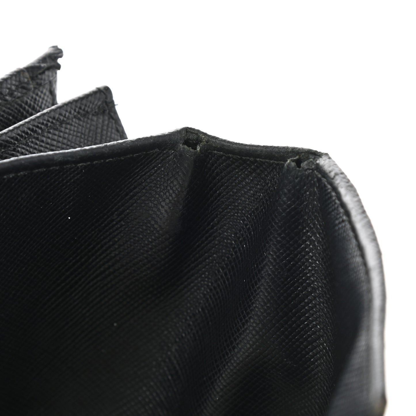 Saffiano Triangle Continental Flap Wallet Black