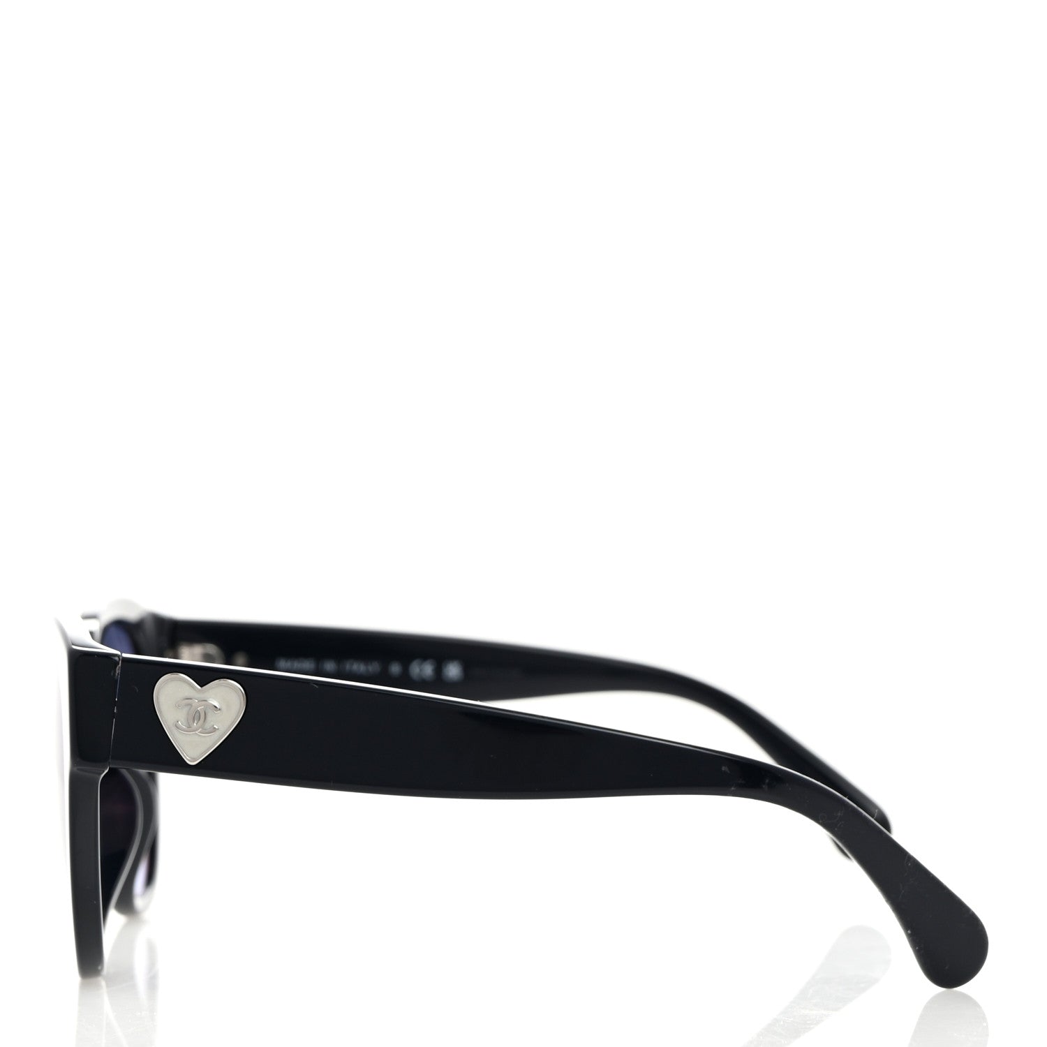 Chanel Acetate Enamel Heart Butterfly Sunglasses 5477-A Black 3 of 7