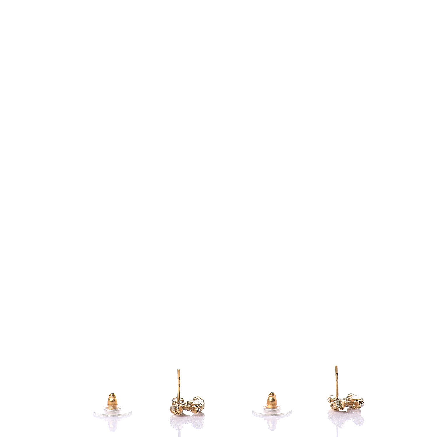 Chanel Crystal Twisted CC Earrings Gold 3 of 5
