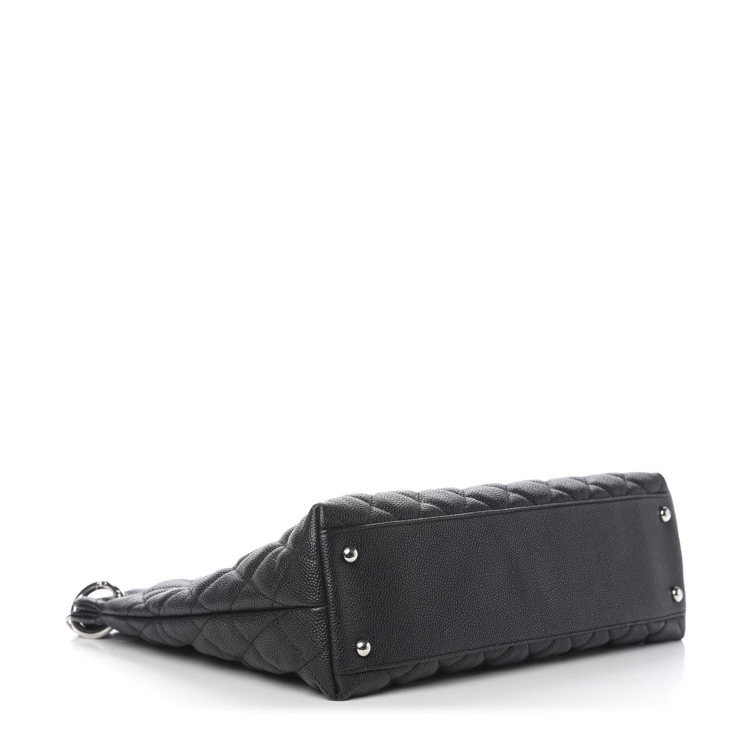 Caviar Quilted CC Shopping Tote Black