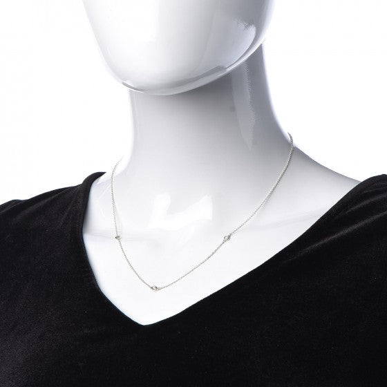 Sterling Silver Diamond .09ctw Elsa Peretti Diamonds by the Yard Three Station Necklace