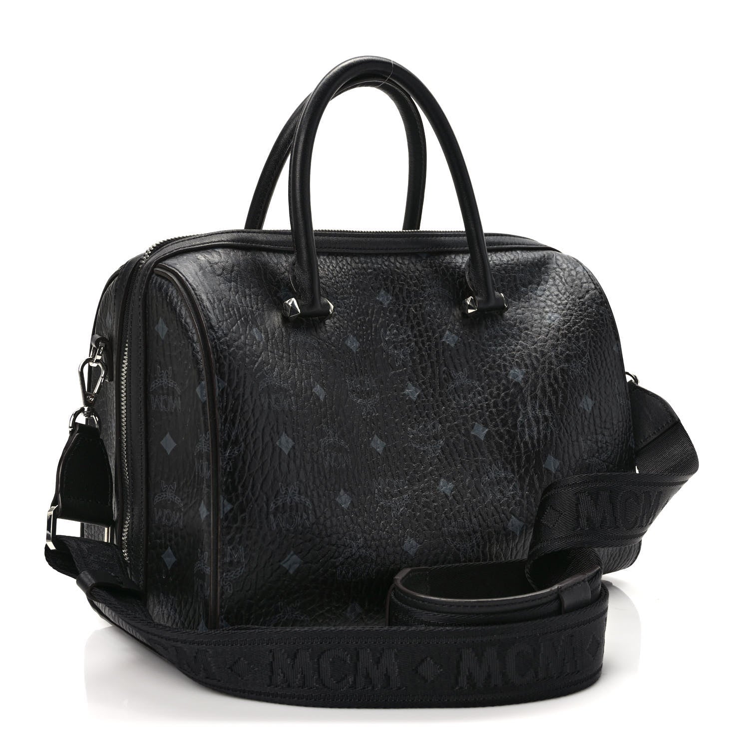 MCM Visetos Medium Essential Boston Bag Black 3 of 8