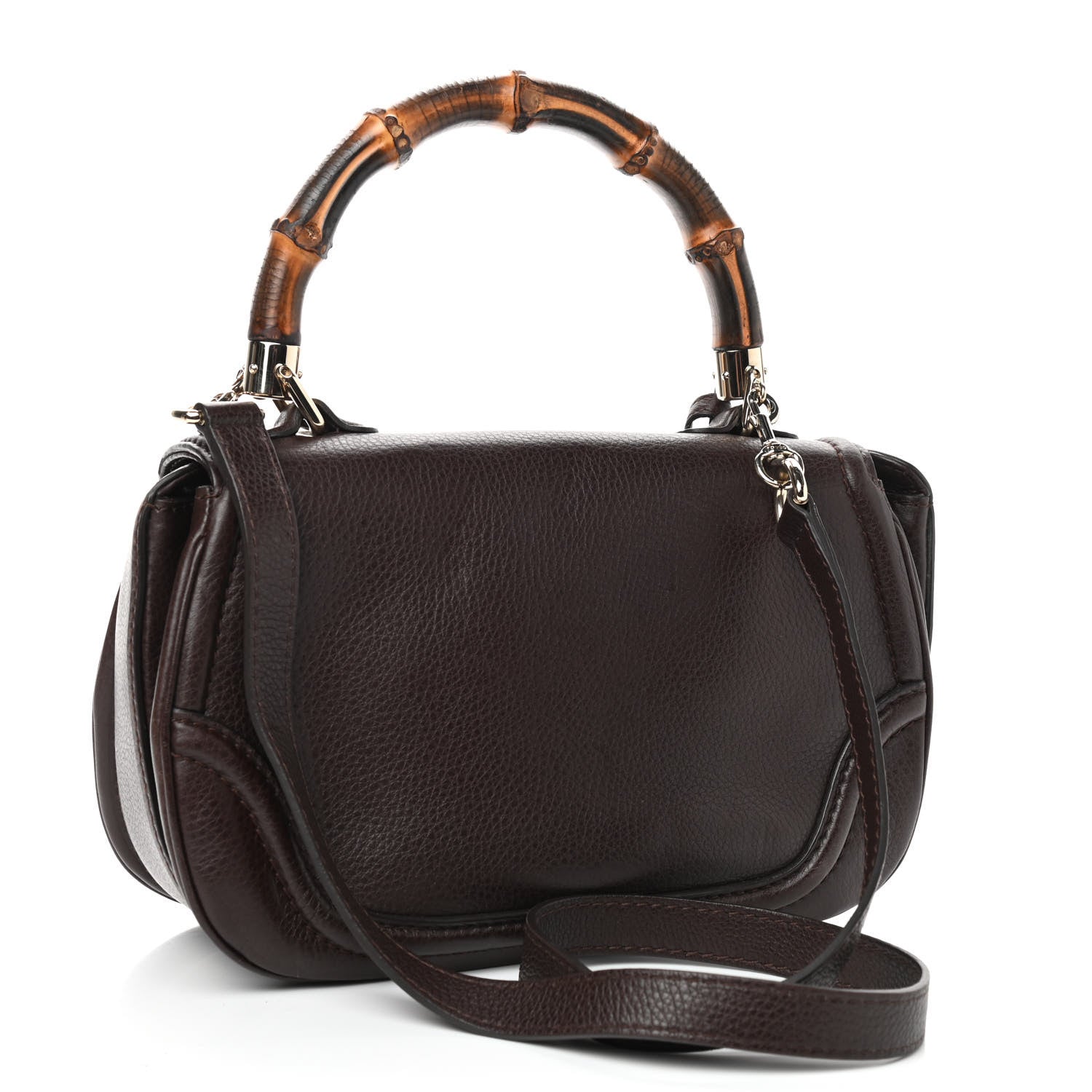 Gucci Calfskin Medium New Bamboo Top Handle Bag Brown 2 of 8