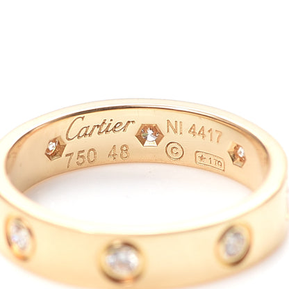 Cartier 18K Yellow Gold 8 Diamond 4mm Band LOVE Ring 48 4.5 4 of 4