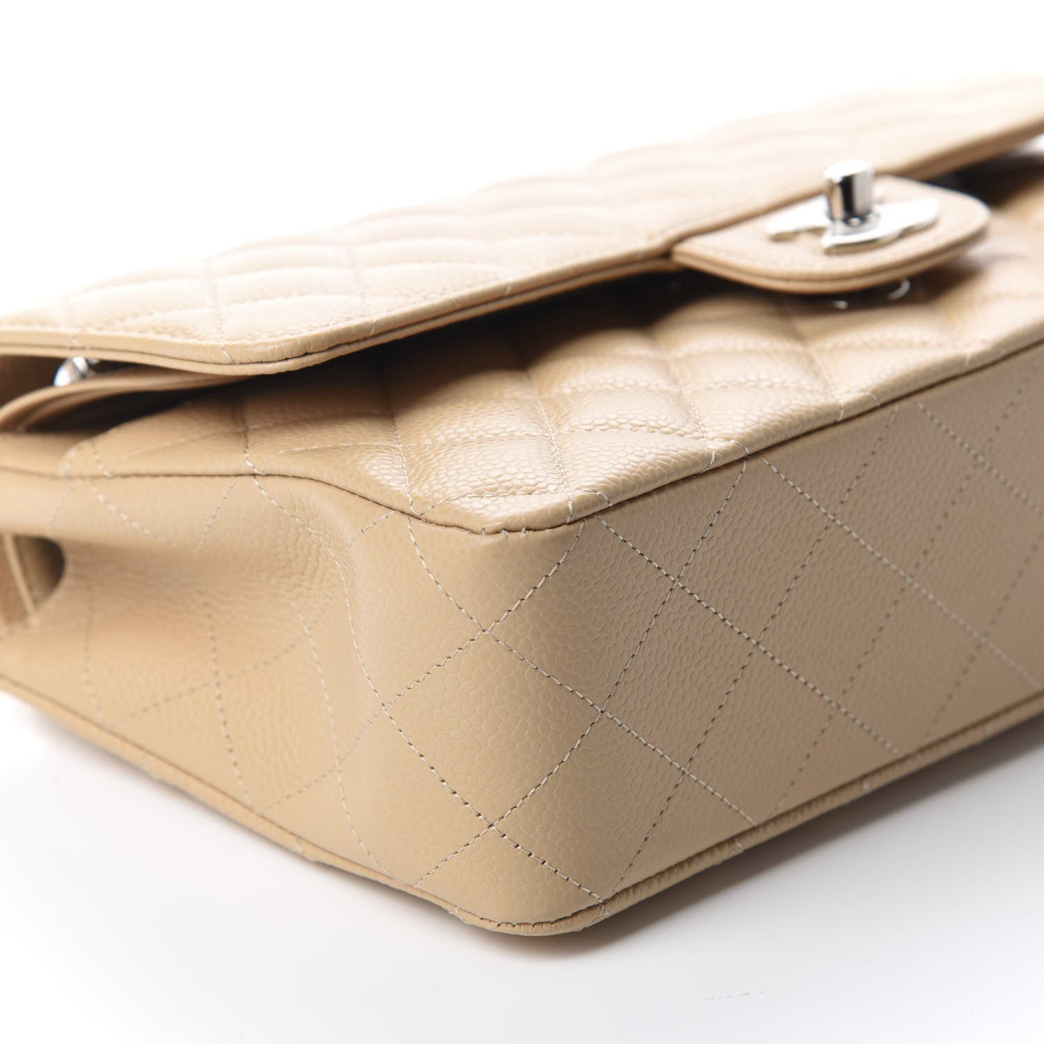 Chanel Caviar Quilted Medium Double Flap Beige 6 of 11