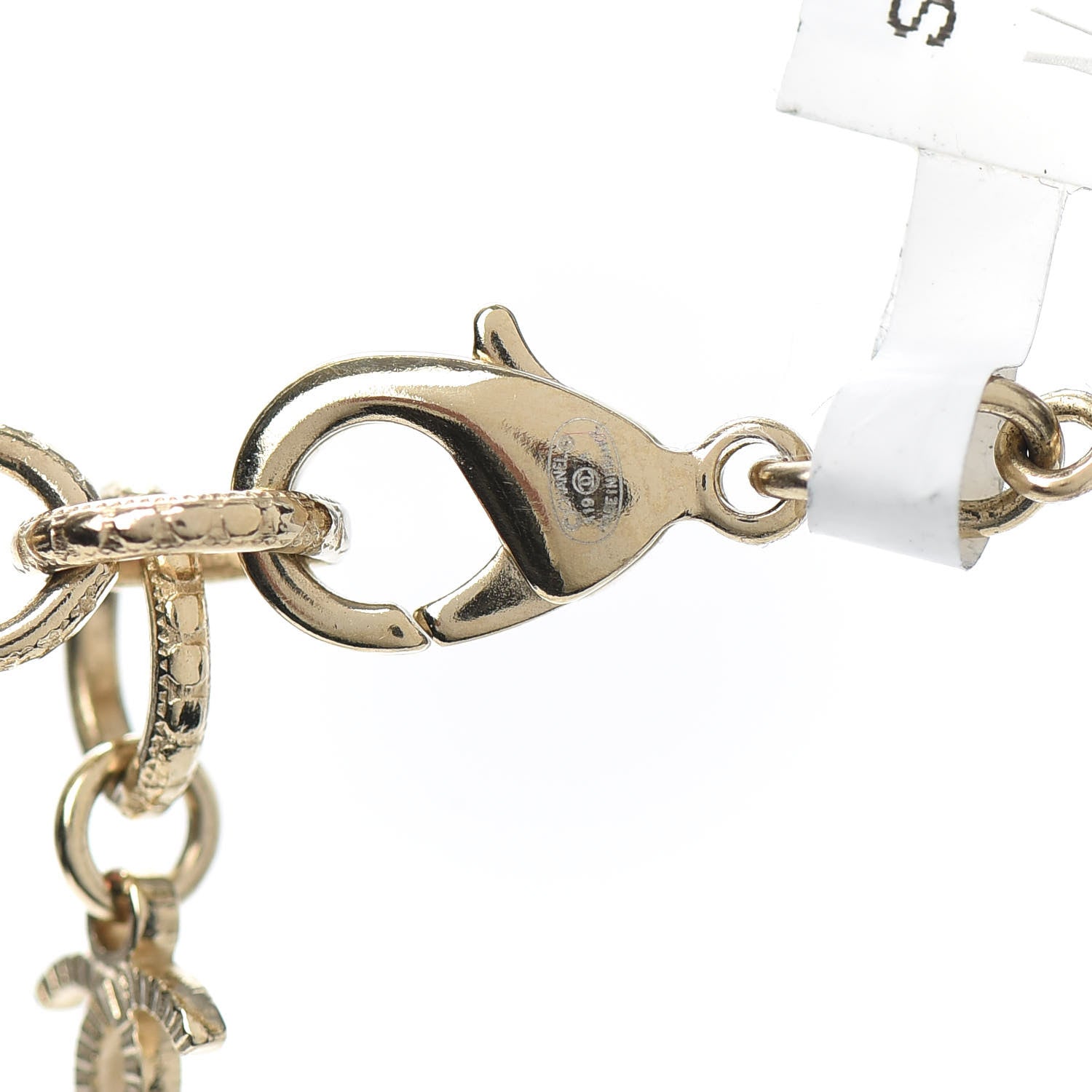 Chanel Pearl Papyrus Long Necklace Gold Pearly White Grey 4 of 4