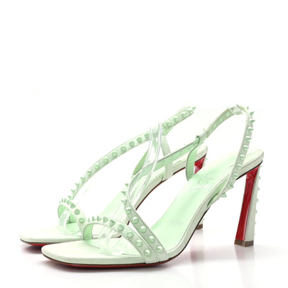 Christian Louboutin Suede Rosa Condorapik 85 Spike Sandals 38 Studio Green 3 of 8