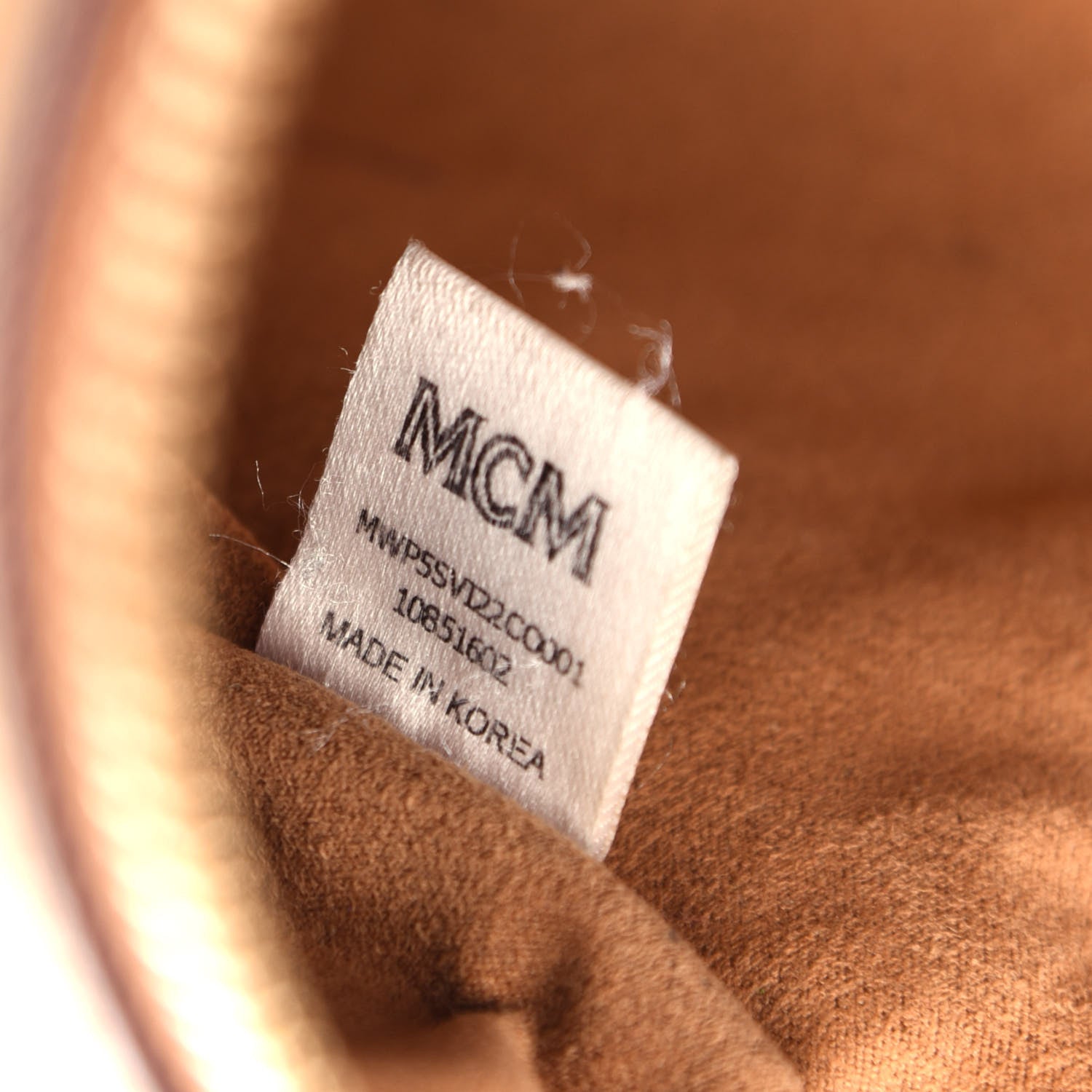 MCM Visetos Liz Shopper Tote Pouch Cognac 7 of 9