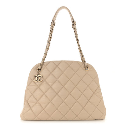 Chanel Aged Calfskin Large Just Mademoiselle Bowling Bag Beige 1 of 12