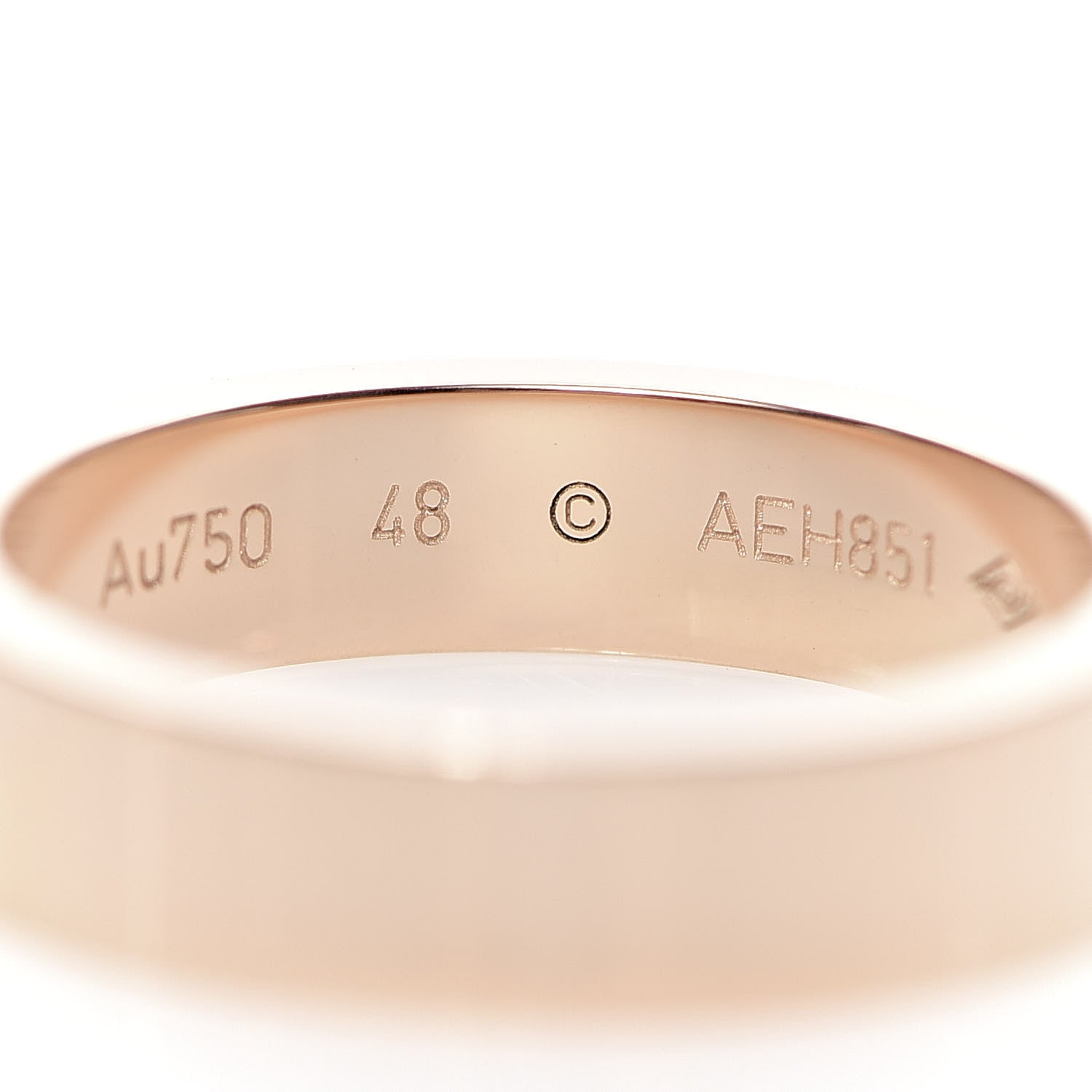 Cartier 18K Pink Gold 4mm C De Wedding Band Ring 48 4.5 4 of 6
