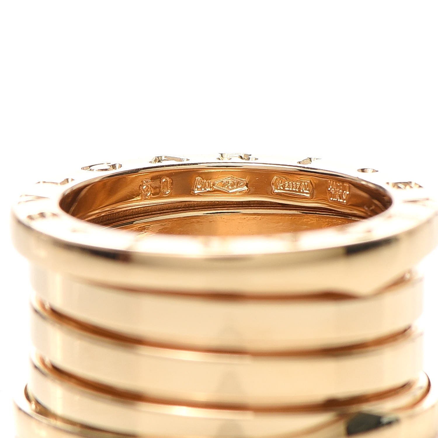 Bulgari 18K Yellow Gold B.Zero1 Four-Band Ring 50 5.25 4 of 6