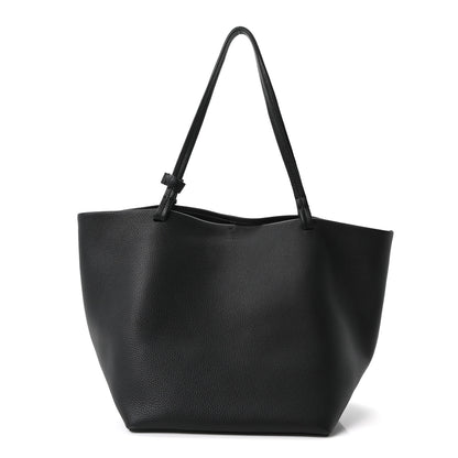 The Row Grained Calfskin Park Tote Three Black 1 of 11