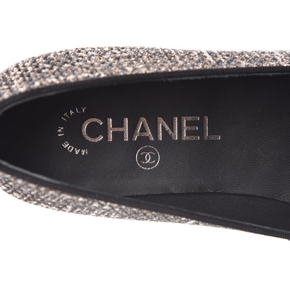 Chanel Fantasy Fabric Grosgrain CC Mocassin Loafers 37 Pink Black 7 of 9