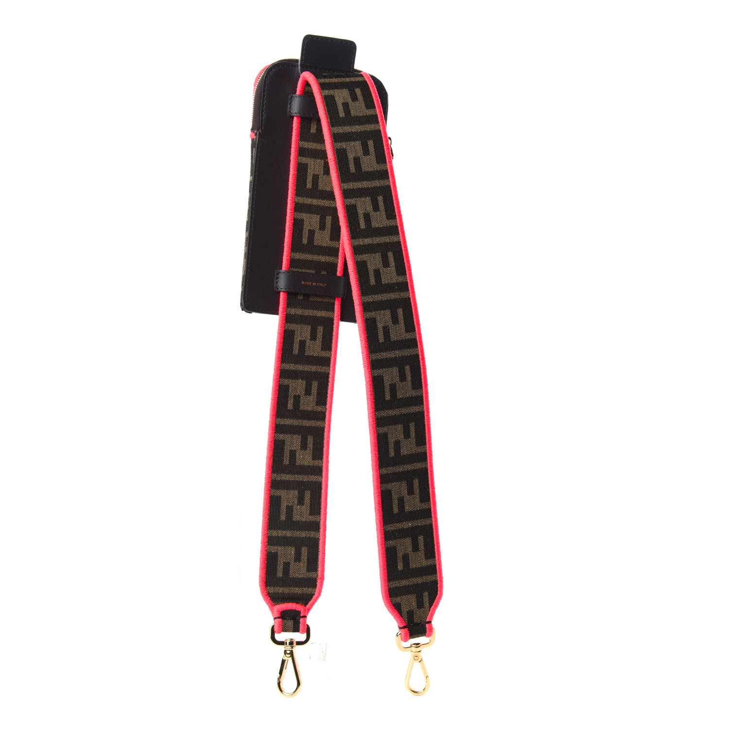 Fendi Fabric Jacquard FF 1974 Cell Pocket Strap You Tobacco Moro Pink 2 of 8