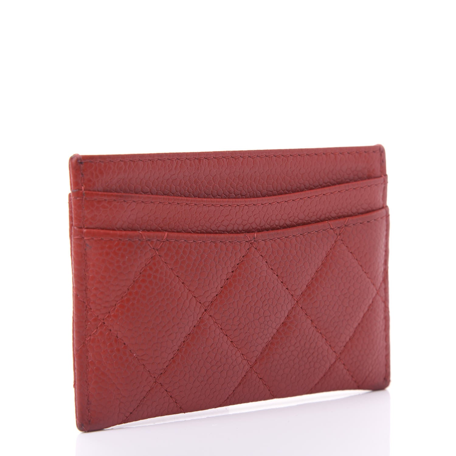 Chanel Caviar Quilted Card Holder Red 3 of 13