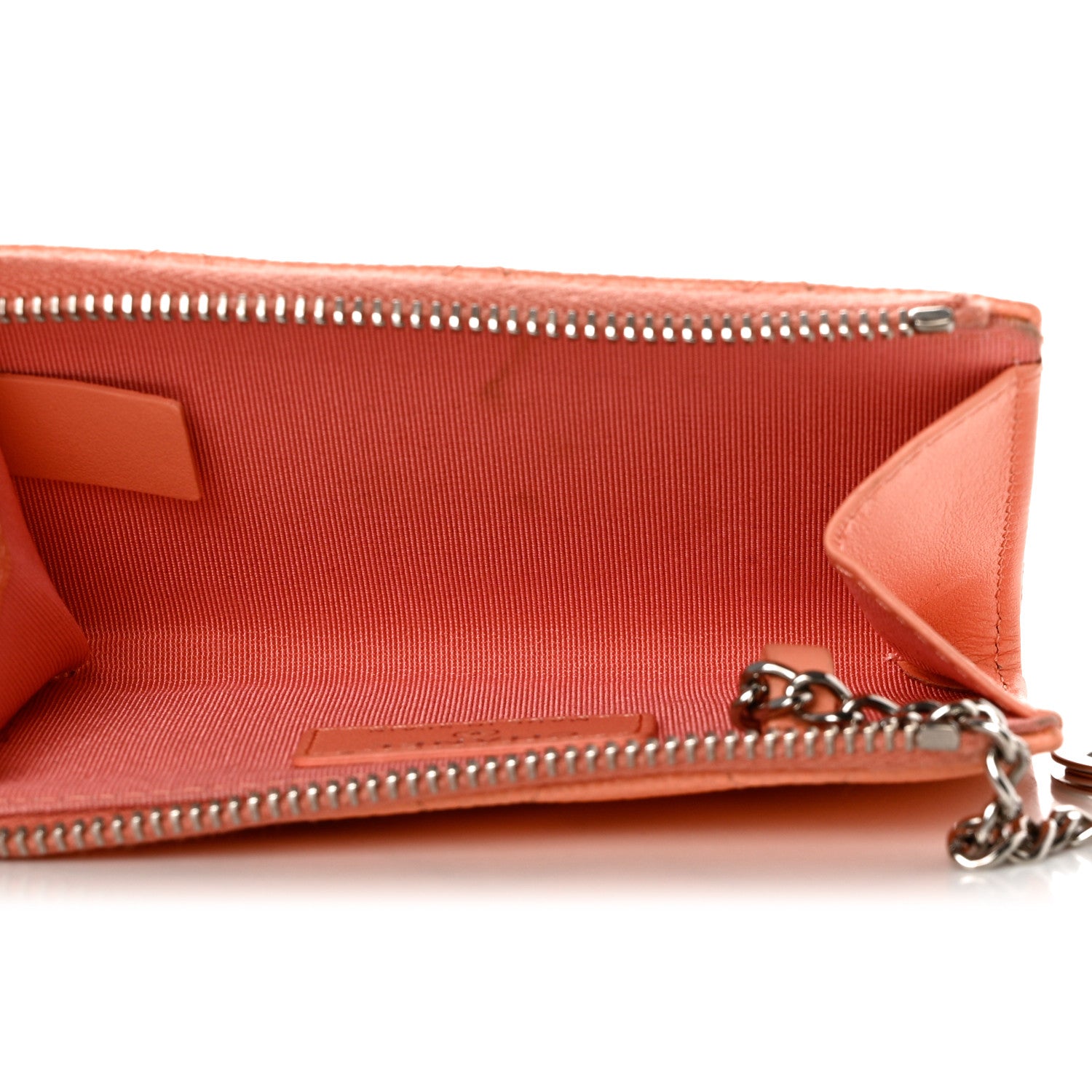 Chanel Caviar Quilted Zipped Key Holder Case Coral 5 of 9