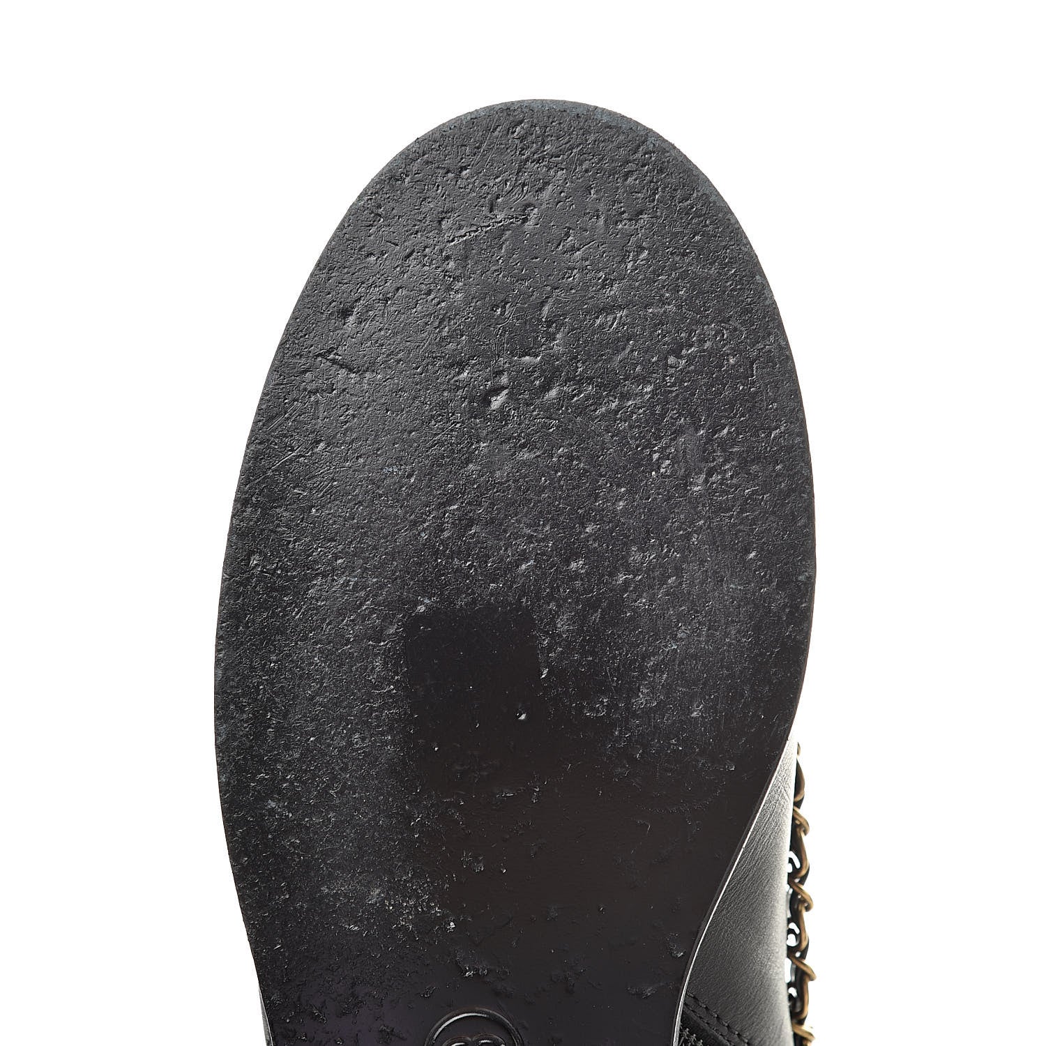 Chanel Calfskin Chain Lace Up Boots 38.5 Black 8 of 12