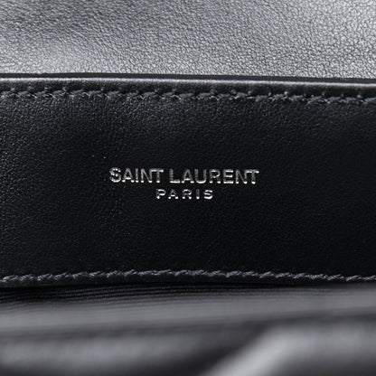 Saint Laurent Calfskin Y Quilted Monogram Small Loulou Chain Satchel Black 9 of 10