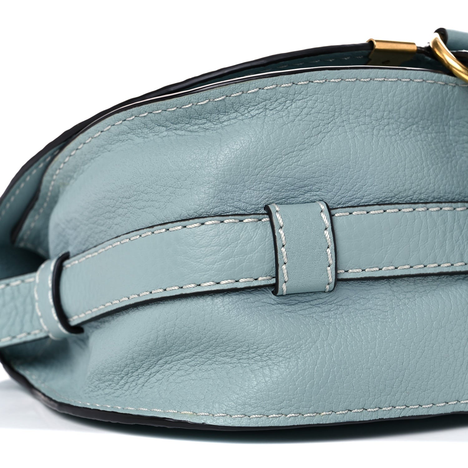 Chloe Calfskin Mini Marcie Round Crossbody Bag Rainy Blue 8 of 10