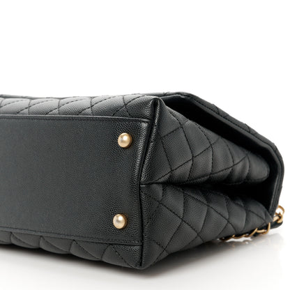 Chanel Caviar Lizard Embossed Quilted Small Coco Handle Flap Black 11 of 12