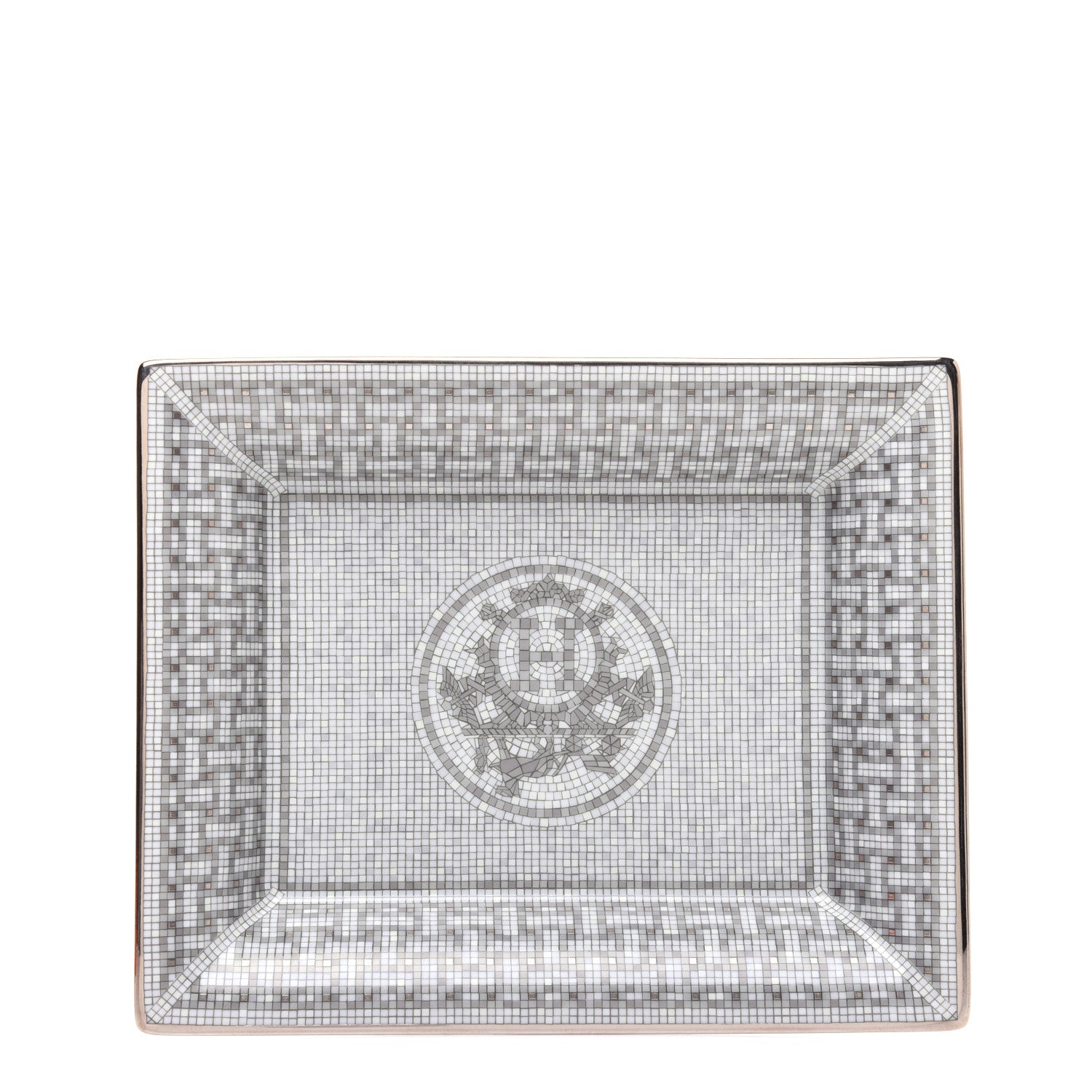 Hermes Porcelain Mosaique Au 24 Platine Change Tray 1 of 6