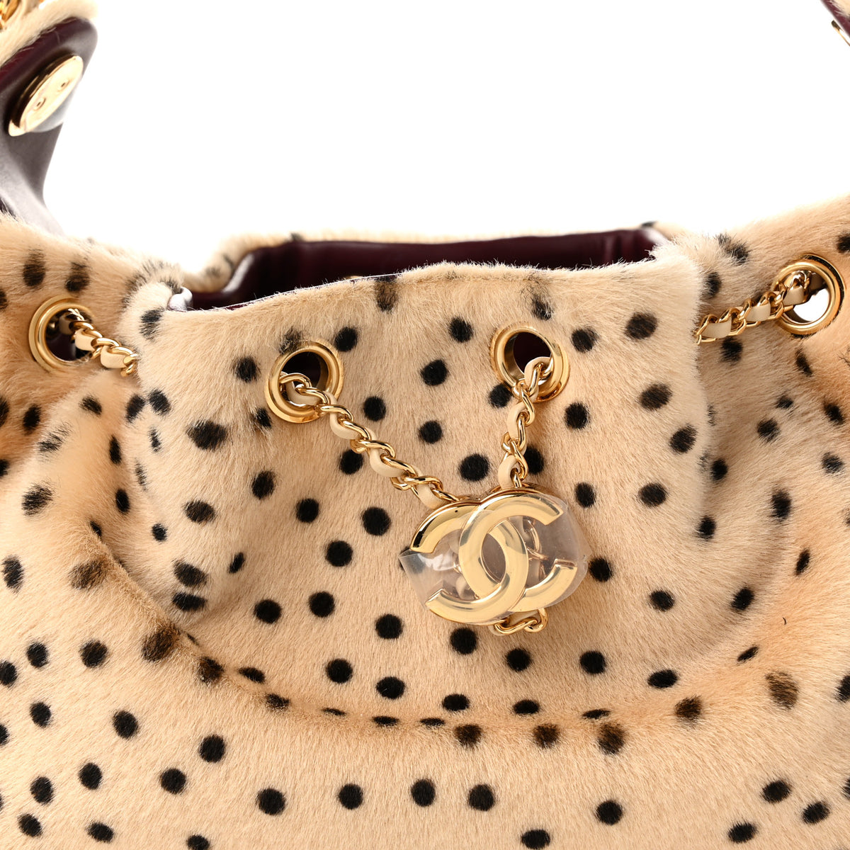 Chanel Pony Hair Mini Chanel 25 Handbag Beige Black 8 of 10