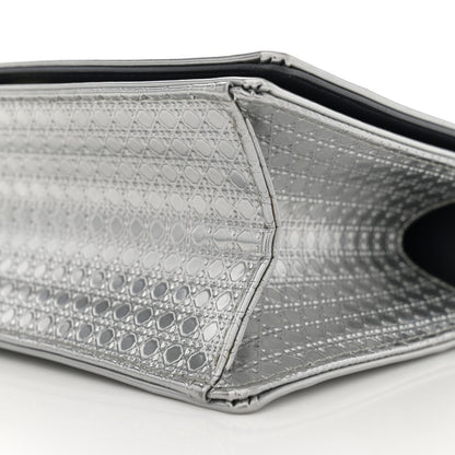 Christian Dior Metallic Patent Micro-Cannage Small Diorama Flap Bag Silver 10 of 10
