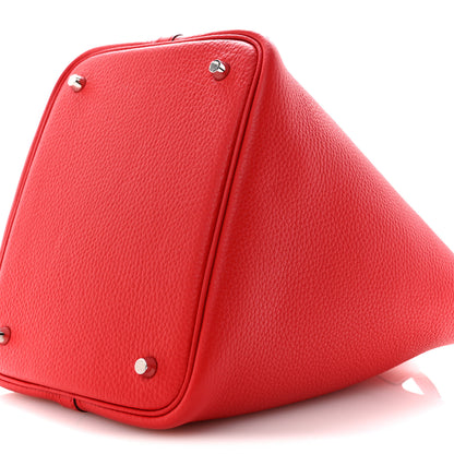 Hermes Taurillon Clemence Picotin Lock 22 MM Rouge de Coeur 10 of 11