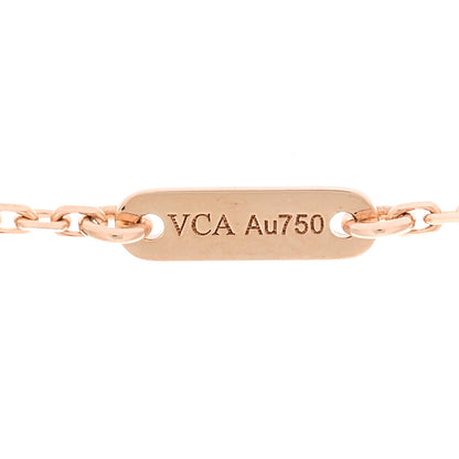 Van Cleef & Arpels 18K Rose Gold Carnelian Sweet Alhambra Pendant Necklace 5 of 6