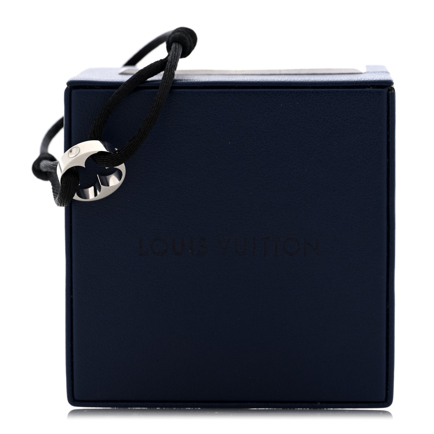 18K White Gold Cord Empreinte Adjustable Bracelet Black