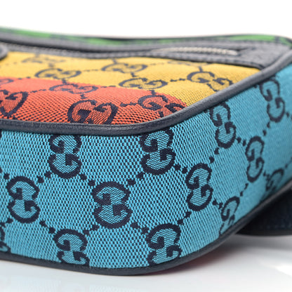 Gucci Monogram Multicolor Retro Interlocking G Belt Bag Blue Rainbow Light Blue 6 of 9