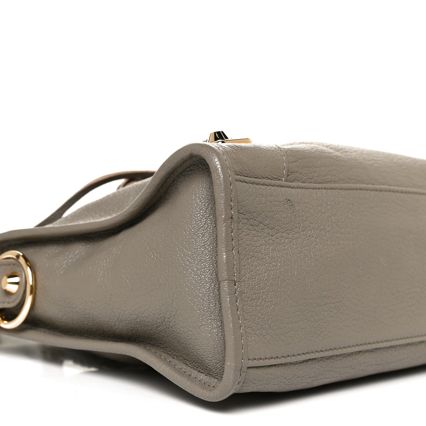 Chevre Gold Metallic Edge Hardware S City Gris Taupe