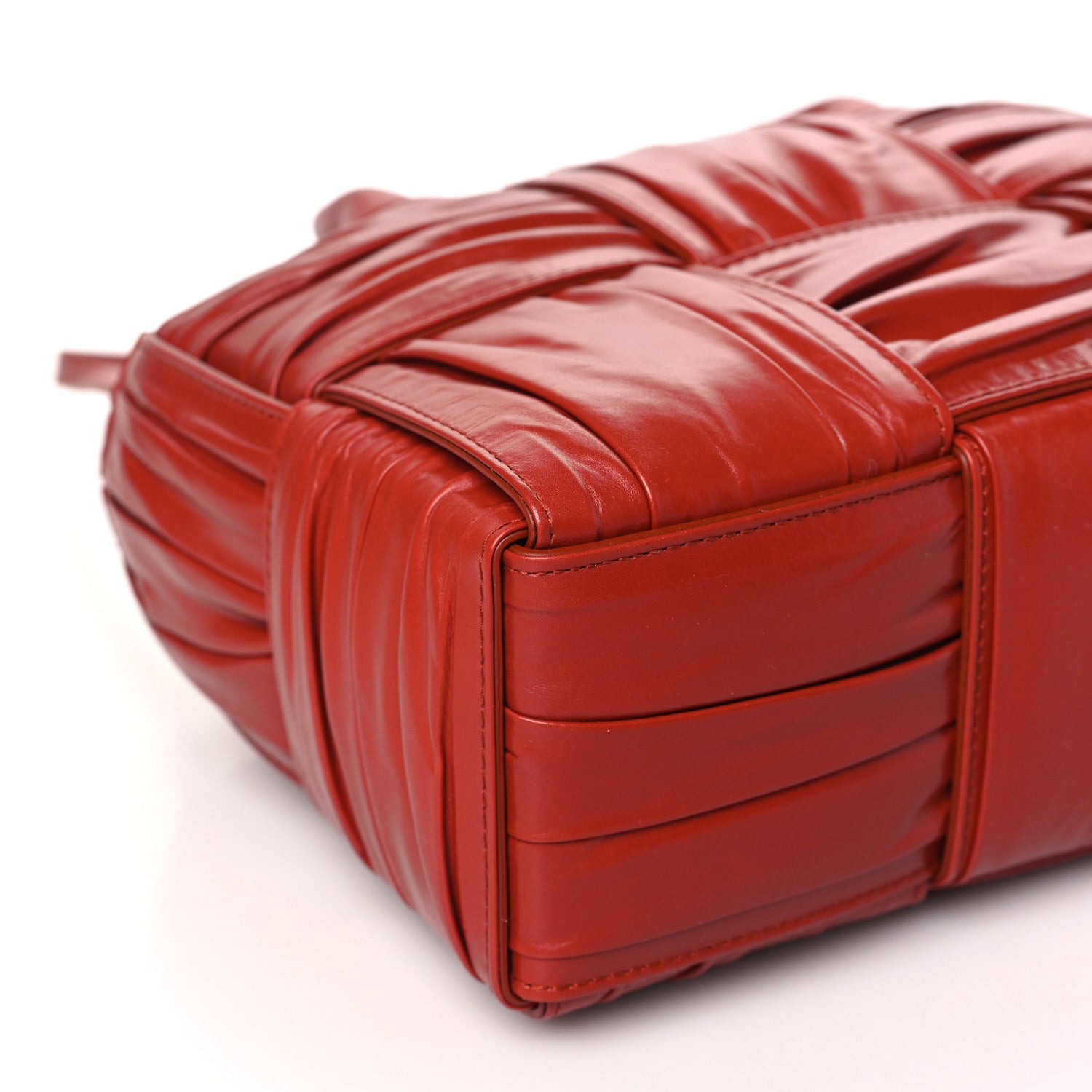 Bottega Veneta Foulard Intrecciato Pleated Mini Arco Tote Red 9 of 10