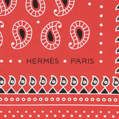 Hermes Silk Ecuries Parisiennes Bandana Scarf 55 Rouge Noir Blanc 3 of 5