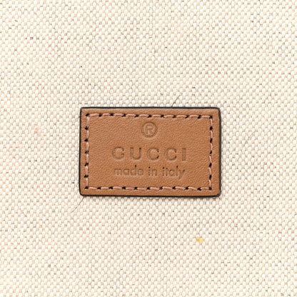 Gucci Monogram Textured Dollar Calfskin Web Medium Bauletto Duffle Top Handle Bag Black Koi Beige 7 of 15