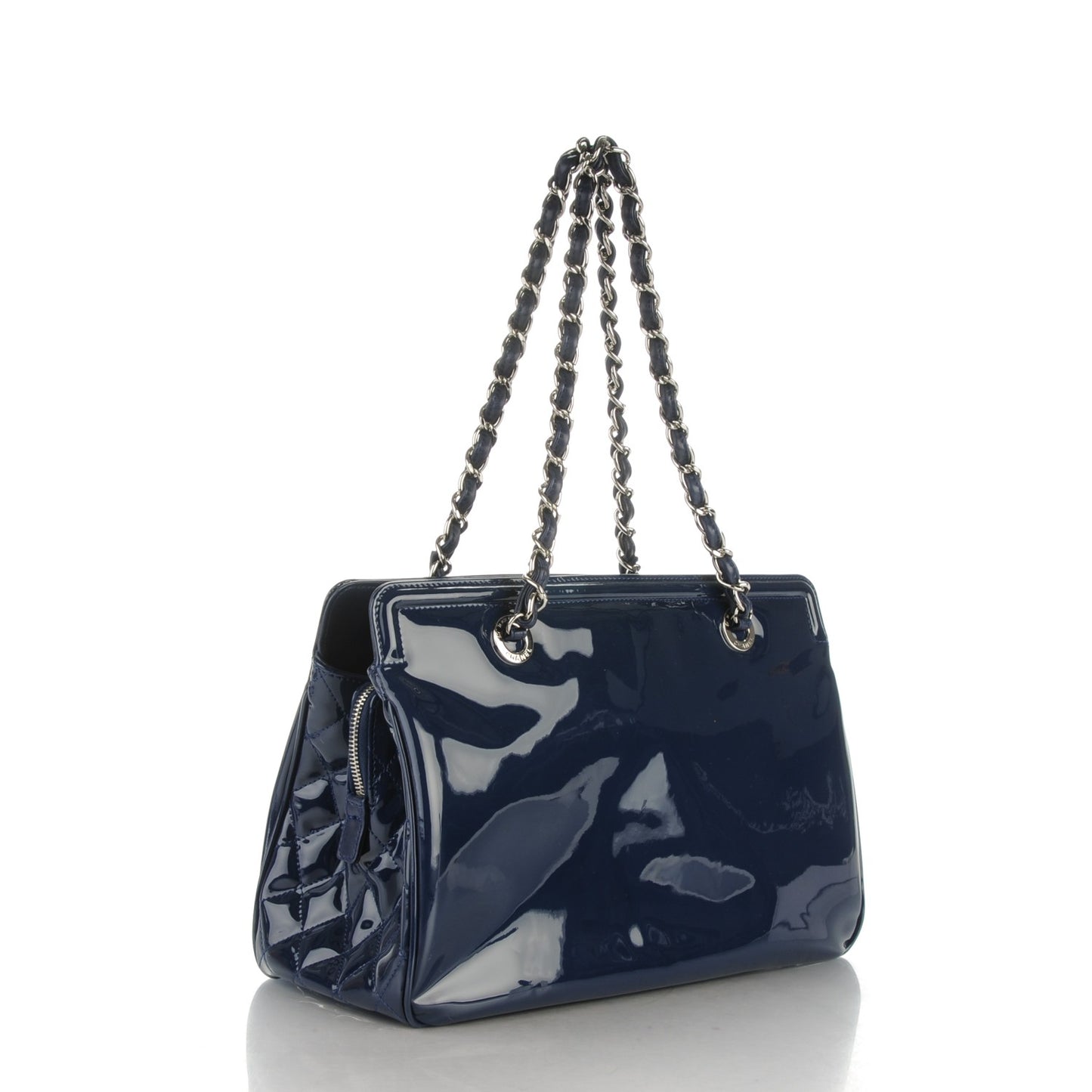 Vinyl Lipstick Ligne Tote Dark Navy Blue