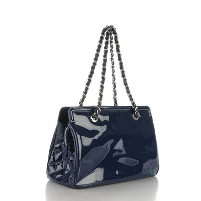 Chanel Vinyl Lipstick Ligne Tote Dark Navy Blue 3 of 7