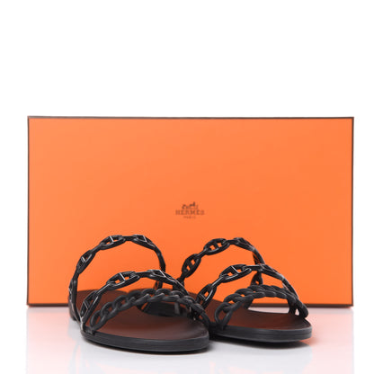 Hermes Rubber Chaine d'Ancre Rivage Sandals 35 Black 8 of 8