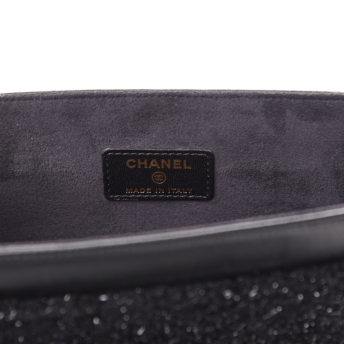 Tweed Chain Around Tablet Holder Crossbody Black