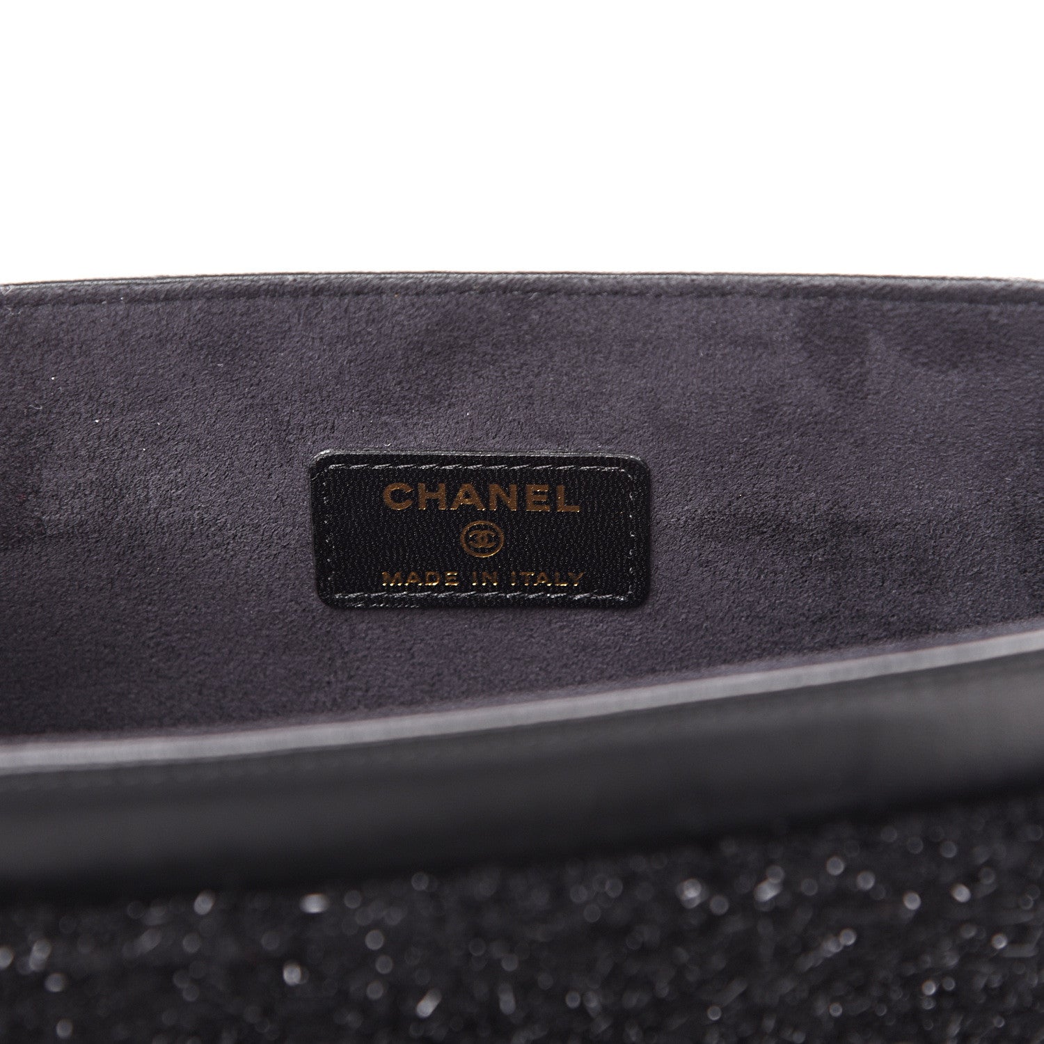 Chanel Tweed Chain Around Tablet Holder Crossbody Black 5 of 10