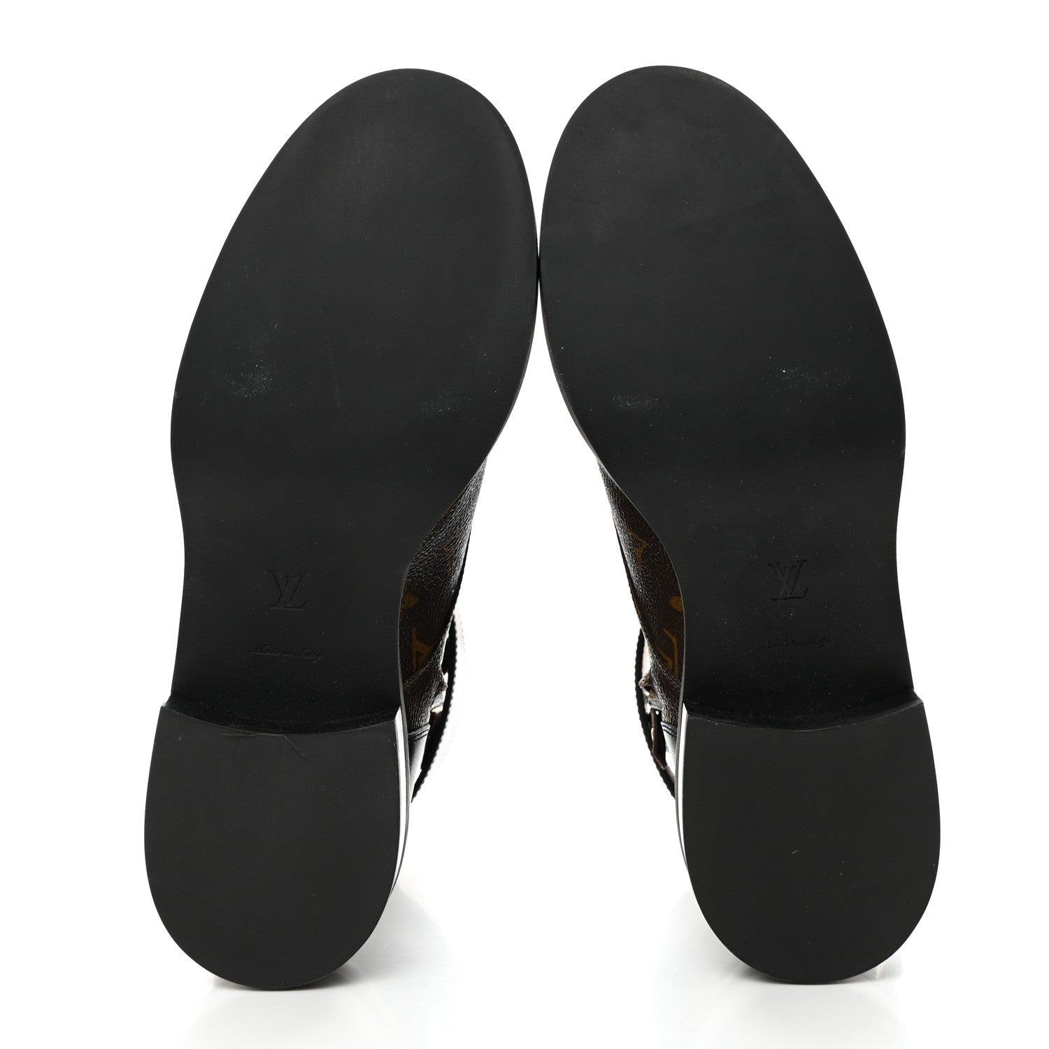 Louis Vuitton Calfskin Monogram Wonderland Flat Ranger Boots 39 Black 5 of 9