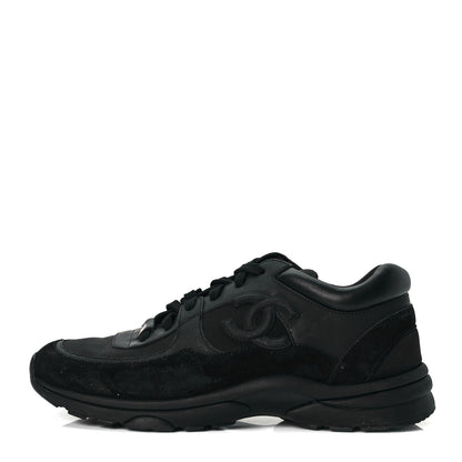 Chanel Toile Suede Calfskin CC Sneakers 40 Black 1 of 9