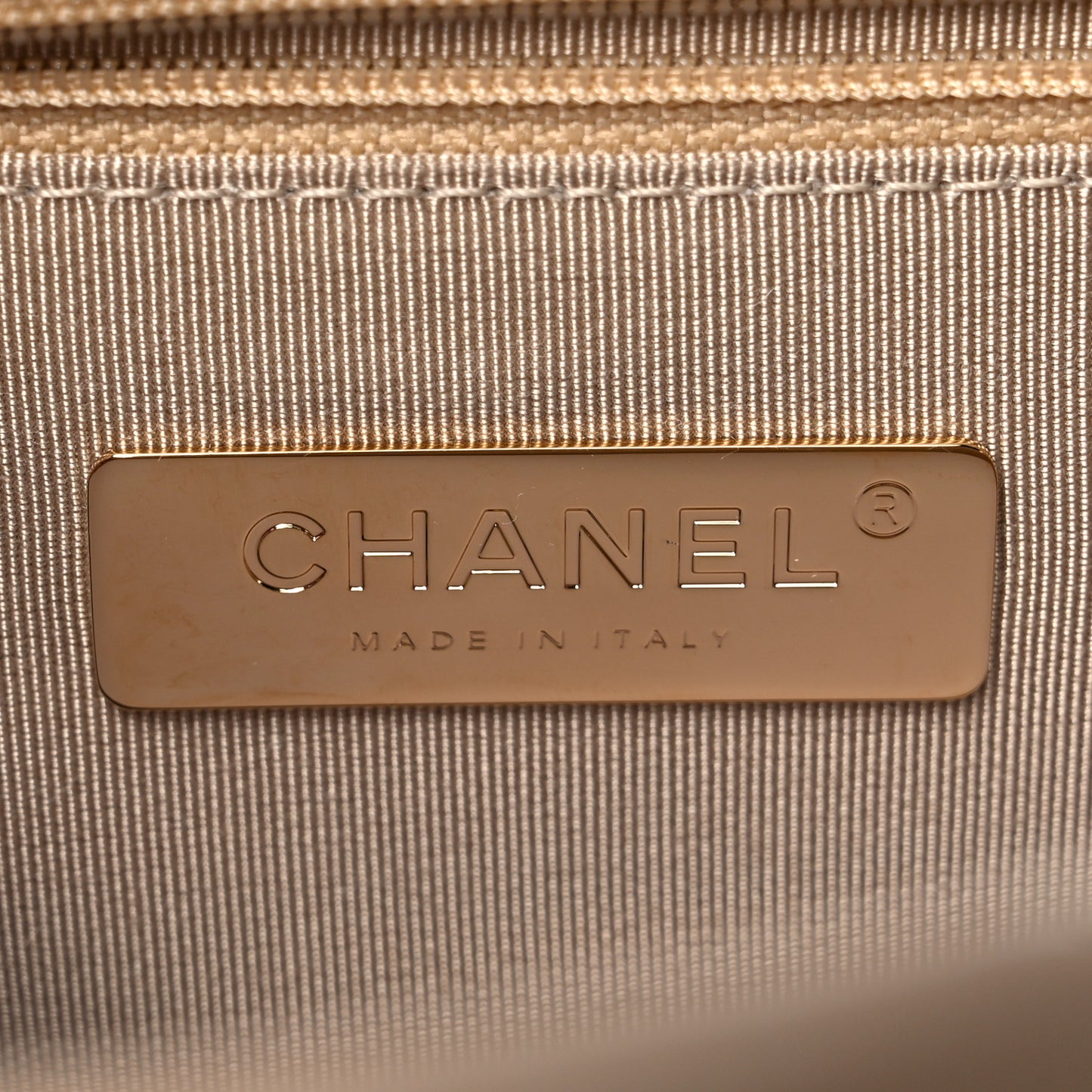 Lambskin Quilted Medium Chanel 19 Flap Dark Beige