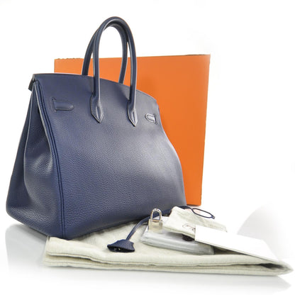 Hermes Taurillon Togo BIRKIN 35 Navy 3 of 9