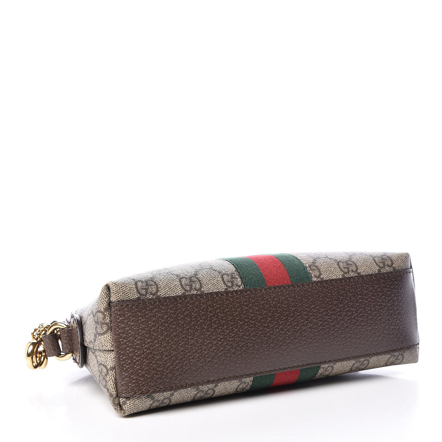 GG Supreme Monogram Textured Dollar Calfskin Web Small Ophidia Dome Shoulder Bag Beige Ebony New Acero