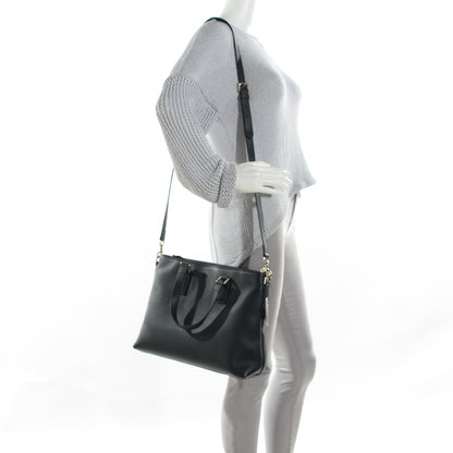 Gucci Calfskin Bamboo Tassel Top Handle Tote Black 2 of 6